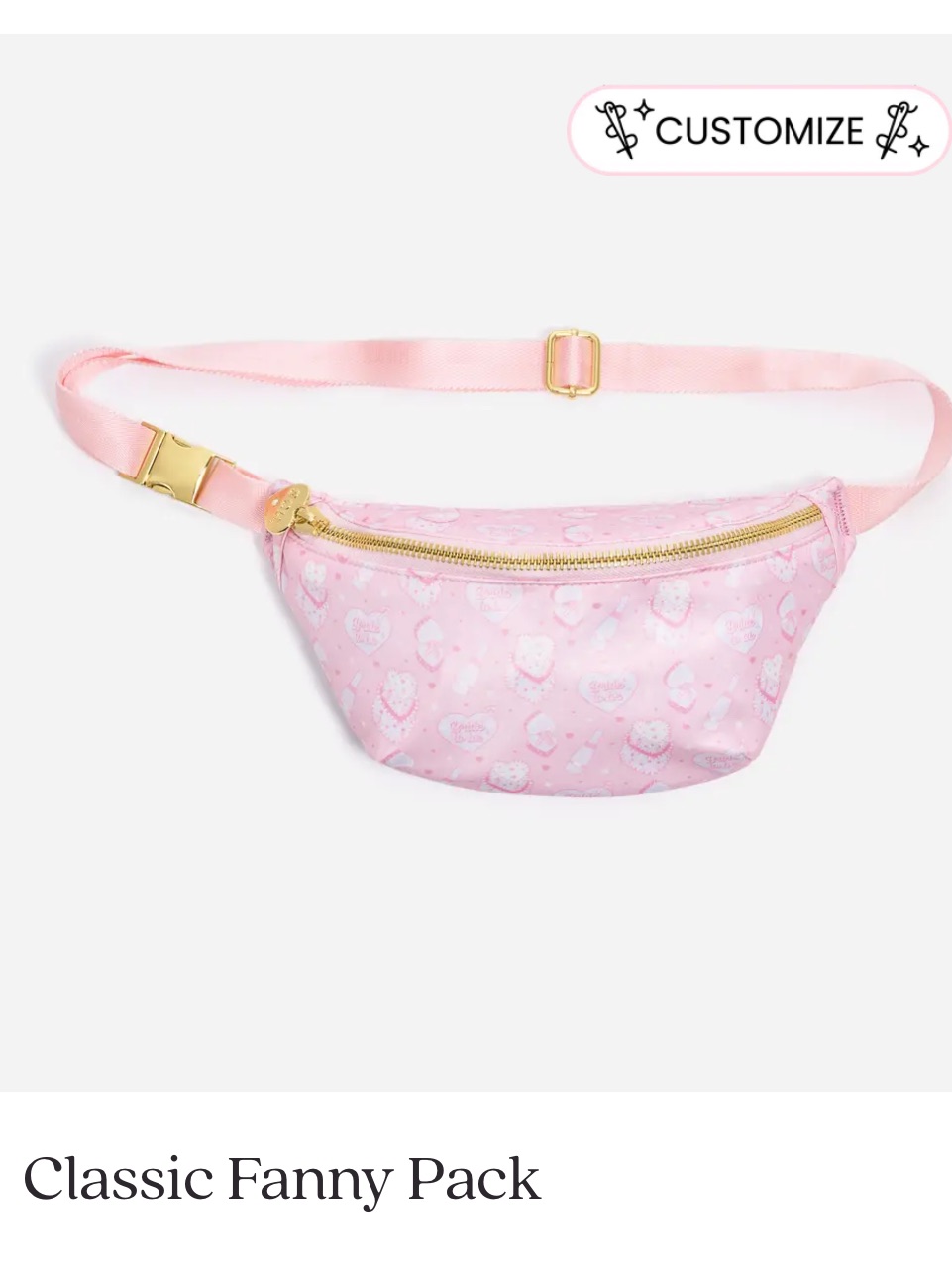Stoney Clover Lane Pink Heart Print Bride Fanny